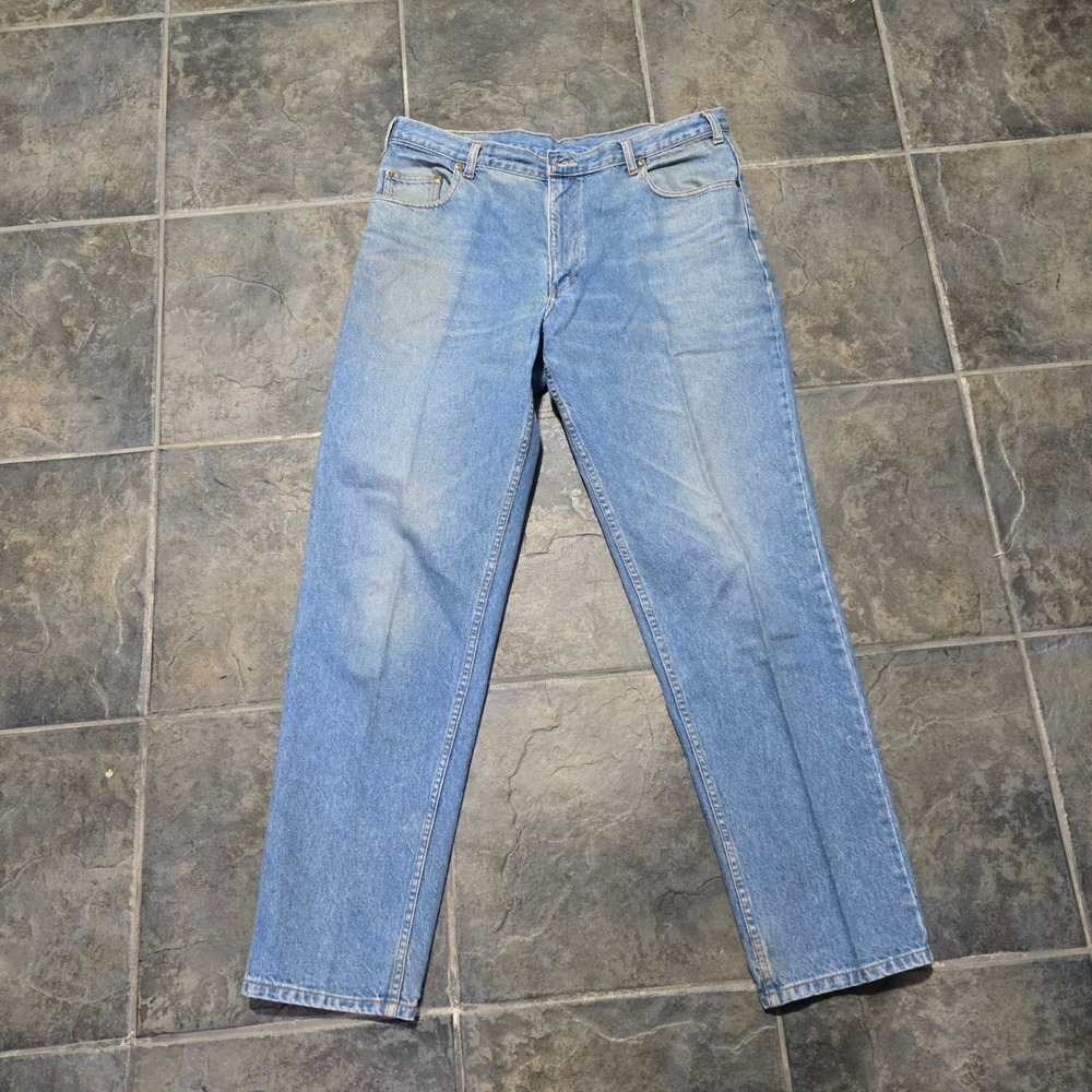 Bill Blass Jeans Mens 38x32 Light Wash Straight Leg Denim Vintage Heritage Blue